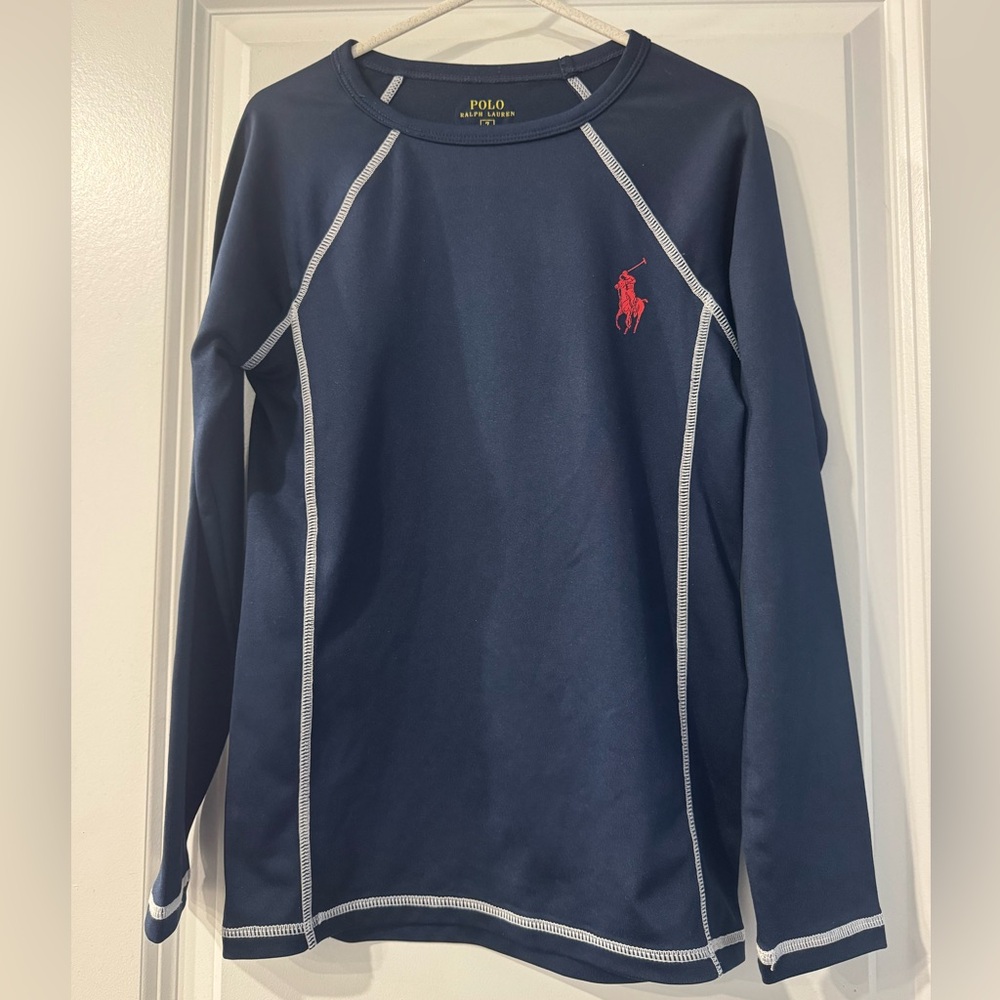Polo Ralph Lauren Boys Navy Rash Guard Swim Top Size 7